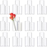 Glass Cylinder Vases Clear Glass Flowers Vase Decorative Floating Candles Holders Table Centerpieces for Wedding Party, Event, Home Office Decor (36 Pcs,2.5 x 5 in, 2.5 x 6 in, 2.5 x 8 in)