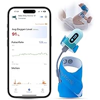 Baby Oxygen Monitor, Baby Sleep Monitor, Tracking Avg O2, Pulse Rate and Movement for Infant, Wearable Foot Monitor with Bluetooth and APP, for 0-36 Months Newborn's Sleep(New Version-Sock)