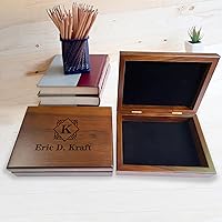 Large Keepsake Box - Mens Wooden Box- Walnut Jewelry Box - Monogram Keepsake Box for Male - Men's Retirement Gift - Wedding Gift for Men