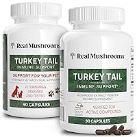 Real Mushrooms Turkey Tail for Humans & Pets - Bundle for Immune Support - Vegan, Non-GMO, Grain-Free, Gluten-Free Mushroom Extract Capsules - Verified Levels of Beta-Glucans