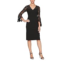 Alex Evenings Women's Short Shift Dress with Embellished Illusion Detail