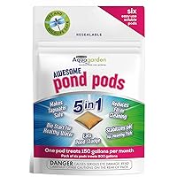 Awesome Pond Pods, Eats Pond Sludge, Makes Tapwater Safe, Reduces Filter Cleaning - 6 Pack,Brown