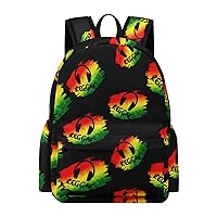 Reggae Music Jamaica Rasta Funny Backpack Travel Daypack Casual Shoulders Bag Large Capacity Laptop Bag Cute