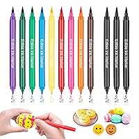 Edible Markers Food Coloring Pens 10 Colors Double-Sided Fine Tip Food  Grade