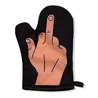Middle Finger Oven Mitt Funny Flip The Bird Graphic Novelty Kitchen Glove Funny Graphic Kitchenwear Funny Food Novelty Cookware Black Oven Mitt