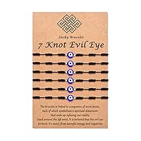 (Ver.3) Evil Eye 7 Knot Lucky Bracelets Adjustable Red String Amulet for Women Men girls & Boys £¨6 Pcs Bracelet£©