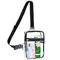 Clear Small Sling Bag, Heavy Duty Clear Purse Fanny Packs, Chest Crossbody Backpack for Men, Women