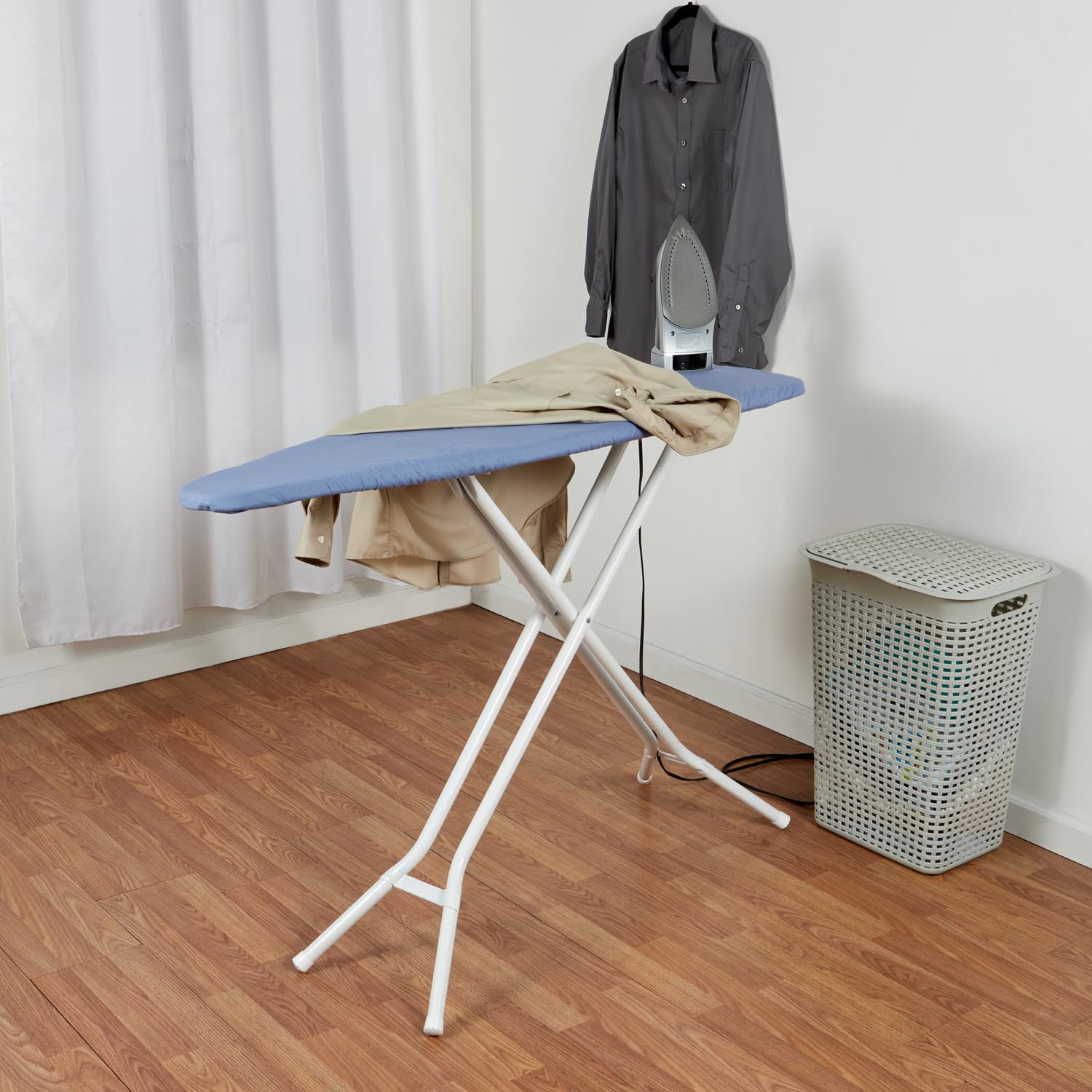 Ironing Board Cover and Pad (Forever Blue), 100% Cotton with Premium Polyester Padding by Seymour Home Products;  Fits Full Size Board | Stain and Scorch Resistant; Elastic Edge | Laundry Accessories