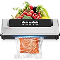 Bonsenkitchen Vacuum Sealer Machine, Precision 5-in-1 Food Sealer Machine for Food Storage and Sous Vide, Vacuum Sealing Machine with Kit Bags & 1 Air Suction Hose, Silver