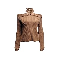 Women's Off Shoulder Sweater Batwing Sleeve Loose Oversized Pullover Knit Jumper Casual Long-Sleeved Stripe Tunic Top