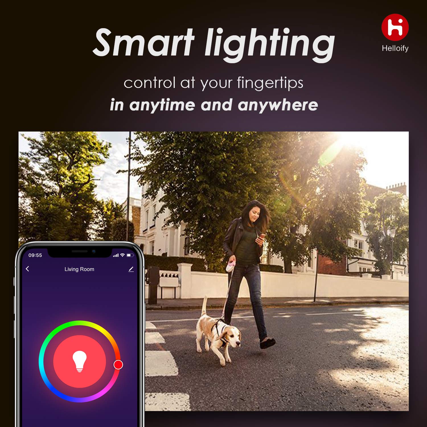 helloify GU10 LED Smart, WiFi Light Bulb Compatible with Alexa Google Home, RGBCW Color Changing, Cool Warm White Dimmable, No Hub Required, 40W Equivalent, RGB+2700K-6500K, 2 Pack