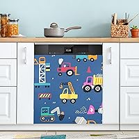 Personalized Dishwasher Magnet Tractor Construction Machines Home Appliances Stickers Easily Cuttable Dishwasher Door Sticker 23 W x 26 H Inches