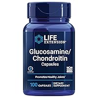 Life Extension Glucosamine/Chondroitin Capsules, high-Quality Nutrition for Healthy Joints and Cartilage, Non-GMO, Gluten-Free, 100 Capsules
