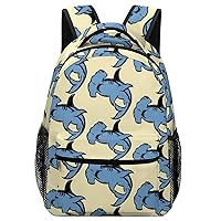 Hammerhead Shark Pattern Travel Laptop Backpack Casual Hiking Backpack with Mesh Side Pockets for Business Work
