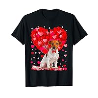 Cute Jack Russell Terrier Dog Valentines Heart Puppy Lover T-Shirt