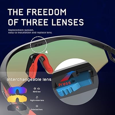 Mua TOREGE Polarized Sports Sunglasses with 3 Interchangeable Lenses for  Men Women Cycling Running Driving Fishing Golf Baseball Glasses TR05 (Black  & Red frame & Red lens) trên  Mỹ chính hãng