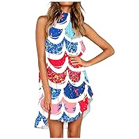Women's 2023 Summer Lace Strap Sleeveless Square Neck Smocked High Waist Ruffle Hollow Out Flowy A Line Maxi Dress