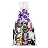 Restaurantware Bag Tek 14 x 24 Inch Gift Basket Wraps 100 Wraps For Part Favors - Durable Disposable Clear Plastic Basket Sheets For Wedding Or Party Gifts