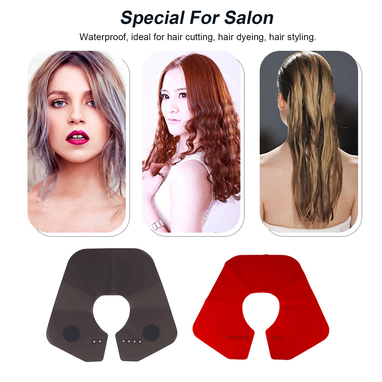 Layhou Silicone Neck Cape Adjustable Apron for Haircut Hair Dye Hairdressing Cutting Collar for Hair Salon Stylist