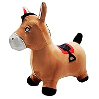 Lexibook BGP050 Inflatable Jumping Horse, Manual Pump Included, Secure and Durable Plastic, Brown