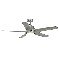 Fanimation Studio Collection LP8064BLBN Berlin Ceiling Fan with LED Light Kit, 52 Inch, Brushed Nickel with Gray Blades