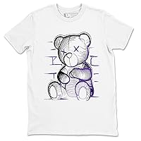Court Purple Design Printed Neon Bear Sneaker Matching T-Shirt