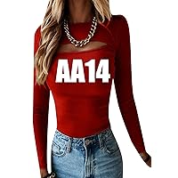 EFOFEI Women's Long Sleeve Hollow T-Shirt Solid Color Sexy Slim Top