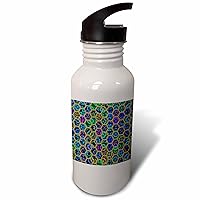 3dRose Blue, Green, Purple, Image Of Stain Glass Octagon Pattern - Water Bottles (wb-378547-2)