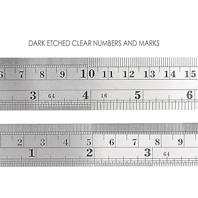 ZZTX Heavy Duty 100% Stainless Steel Ruler Set 12 Inch (30 CM) + 6 Inch (15  CM) Metal Rulers Kit - Perfect Straight Edge for Easy Measurements