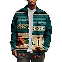 Mens Western Aztec Jackets-Thin Jacket Coats Casual Full Zip Work Jacket Fall Slim Fit Athletic Jacket Vintage Coats