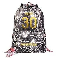 Messi Lightweight Canvas Bookbag-Casual Daypack PSG Lightweight Laptop Backpack with USB Charging Port