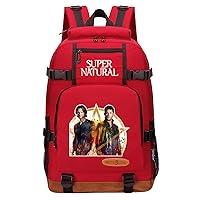 Supernatural Daily Canvas Bookbag-Lightweight SPN Graphic Knapsack Casual Daypack with Frontal Pocket