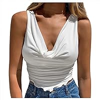 Chest Sexy Top V-Neck Wrapped Women's Vest Solid Color Suspender Casual Fashion Women's 100% Polyester Tops for Women