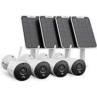 REOLINK 4Pack Argus Eco+SP - 2K Solar WiFi Security Cameras Outdoor Wireless, No Hub Needed, 3MP Night Vision, Human/Vehicle Detection, Solar Powered Wireless Home Security Camera Works with Alexa