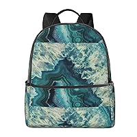 Bright Aqua Blue Print Shoulder Bag, Travel Backpack, Fashionable Lightweight Shoulder Bag