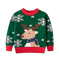 Brunch Coat Toddler Boys Girls Christmas Deer Prints Sweater Long Sleeve Warm Knitted Girls Shawl Sweater
