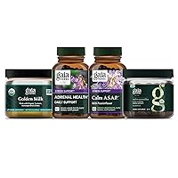 Gaia Herbs Calm Kit - Adrenal Health Daily Support, Calm A.S.A.P., Ashwagandha Gummies, Golden Milk