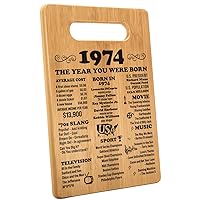 50th Birthday Gifts for Women Men, Happy 50 Years Old Birthday Present, 50th Birthday Decorations, Turning Fifty, Back In 1974 Cutting Board