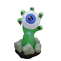 6 Foot Halloween Inflatable Monster Hand with Blue Eyeball Party Decoration LED Lights Decor Outdoor Indoor Holiday Decorations, Blow up Lighted Yard Decor, Giant Lawn Inflatable Home Family Outside