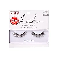 KISS Lash Couture Faux Mink False Eyelashes 1-Pack, Knot-Free Lash Band, Reusable, Contact Lens Friendly, Easy To Apply, Ultrafine, Tapered, Synthetic Fake Lashes, Style Little Black Dress, 1 Pair