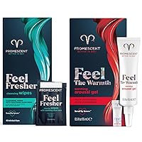 Promescent Flushable Wipes for Adults + Warming Gel for Women New Sensations & Added Comfort-Intimate Gel for Her, Paraben & Hormone Free