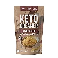 360 Nutrition Keto Coffee Creamer with MCT Oil Powder, Gluten Free, Vegan, Sweetened with Coconut Sugar, Low Carb Non Dairy Creamer for Keto Diet with 3g Net Carbs, No Added Sugar, 45 Servings, 8 oz