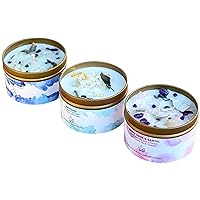 White Sage Smudge Candles with Gemstone Crystals 100% Natural Soy Essential Oils