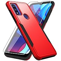 for Moto G Play 2023 Case,Moto G Pure Case,Moto G Power 2022 Case with Screen Protector,[Military Grade Drop Tested] Heavy-Duty Tough Rugged Shockproof Protective Case for Motorola Moto G Pure (Red)