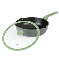 Kenmore Theodore 13 Inch Cast Aluminum Sauté Pan W/Lid Nonstick Interior and Induction Base