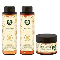 ecoLove - Natural Conditioner, Shampoo & Mask for Dry, Damaged Hair and Color Treated Hair - No SLS or Parabens - With Natural Carrot and Pumpkin Extract - Vegan and Cruelty-Free, 17.6 oz