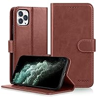 iPhone 11 Pro Wallet Case, PU Leather Magnetic Flip Folio Phone Case with Credit Card Holder, Stand & Shockproof Cover for iPhone 11 Pro 5.8 inch, Brown