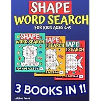 Shape Word Search for Kids Ages 4-6: 3 Books in 1 with 300+ Shaped Puzzles with Super Fan Themes to Boost Language & Cognitive Skills for Boys & Girls (Shaped Word Search for Kids 4-6)