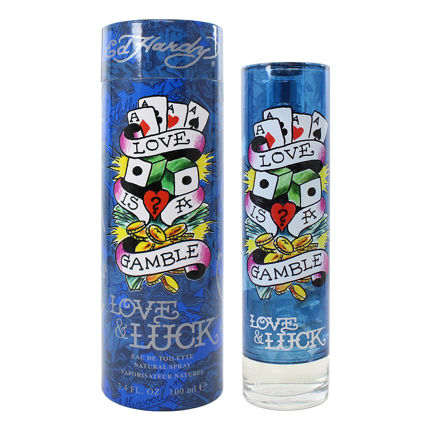 Ed Hardy Love & Luck for Men 3.4 oz 100 ml EDT Spray (Pack of 2)