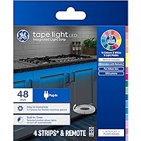 LED Tape Light Color Changing Plug-In Light Fixture with Remote, No App or Wi-Fi Required, 12in (4 Pack)